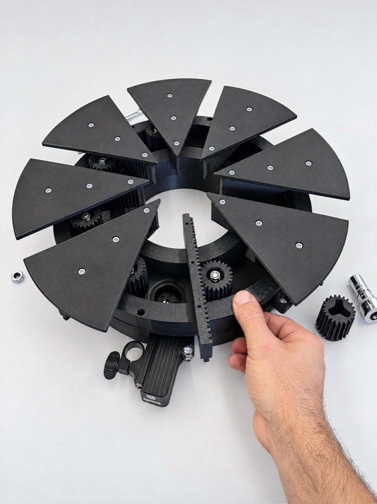 A printed iris mechanism in hand