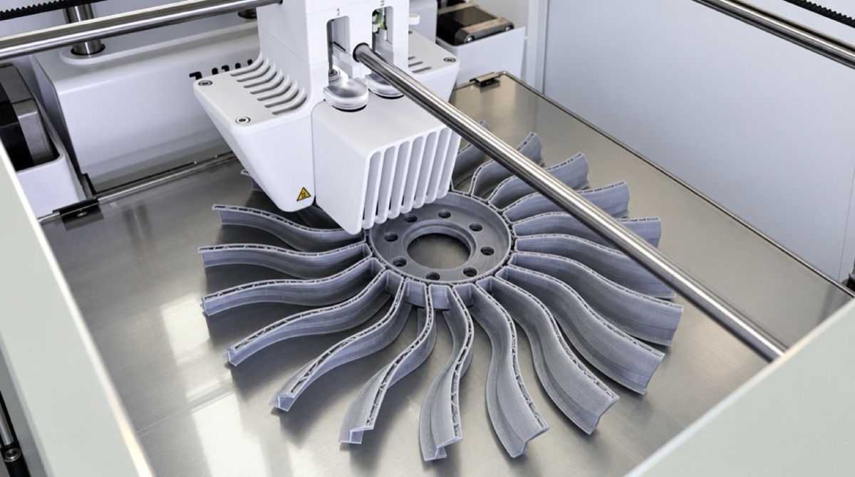 Radial impeller, mid-print