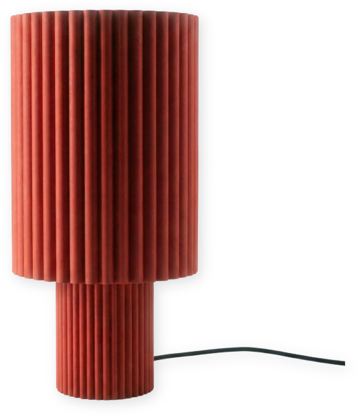 FDM 3D-printed fluted table lamp