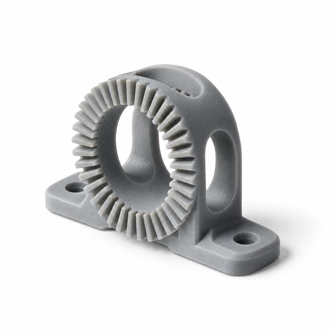 A printed geared bearing housing