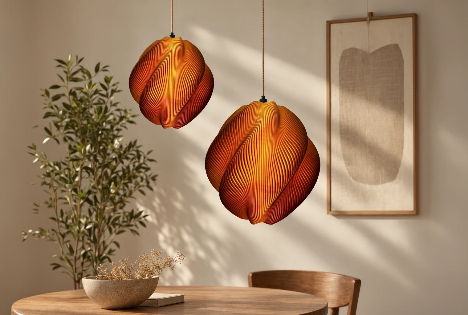 Matching pendant lamps, a short run