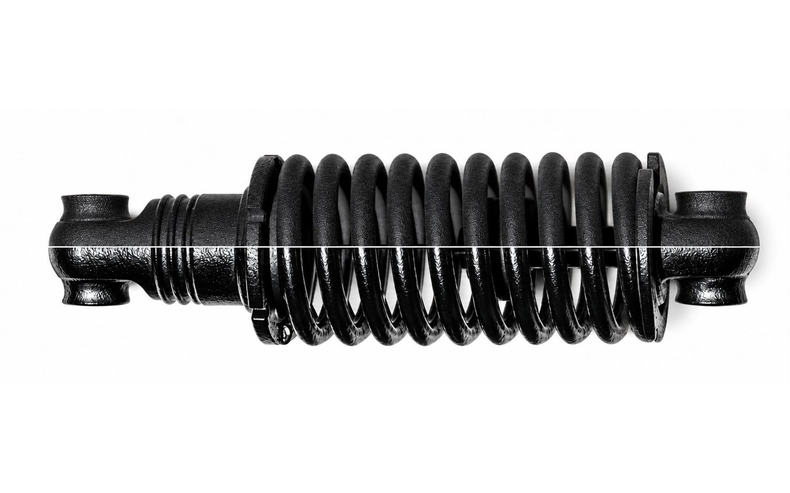 Black nylon ribbed component polished to a glossy finish