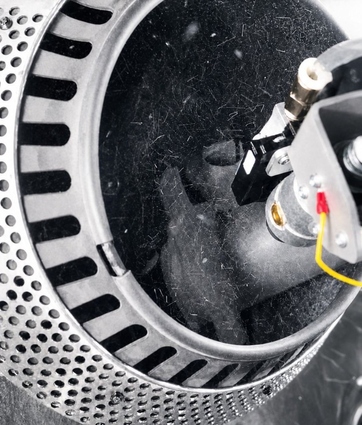SLS parts in the blast drum