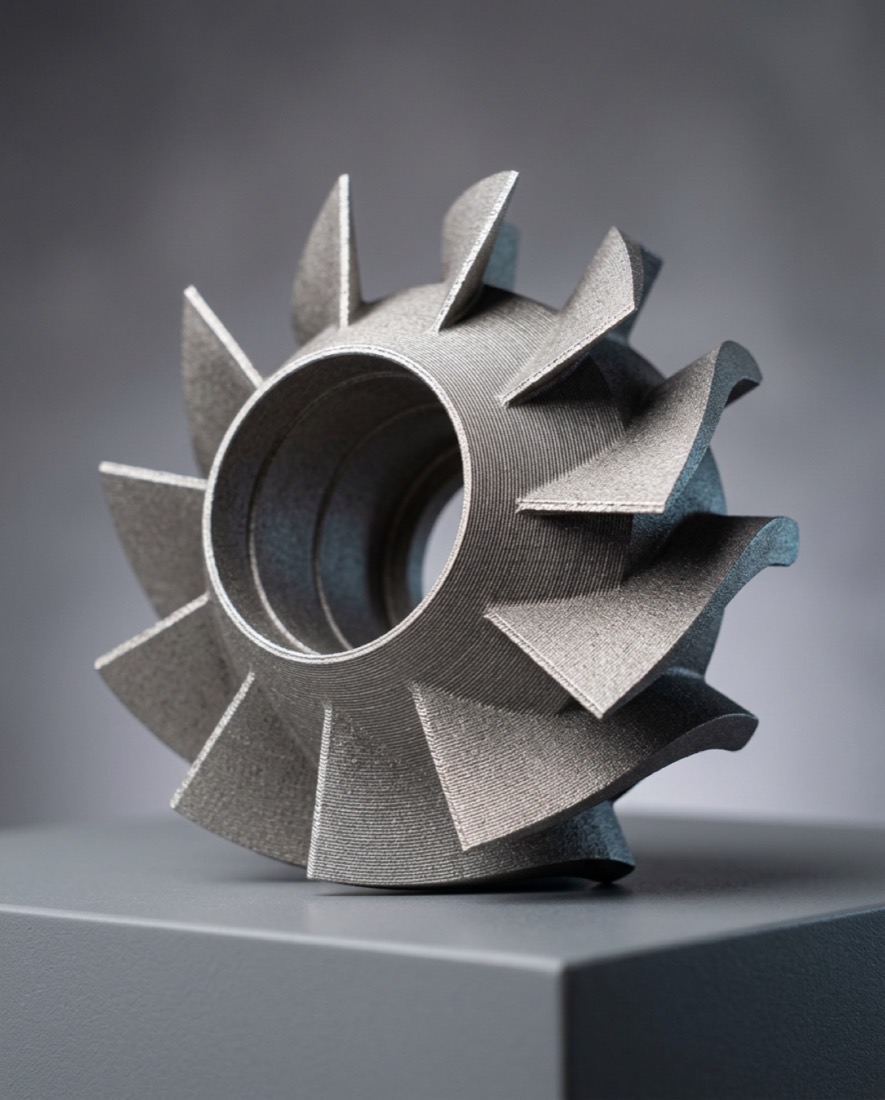 A printed centrifugal impeller