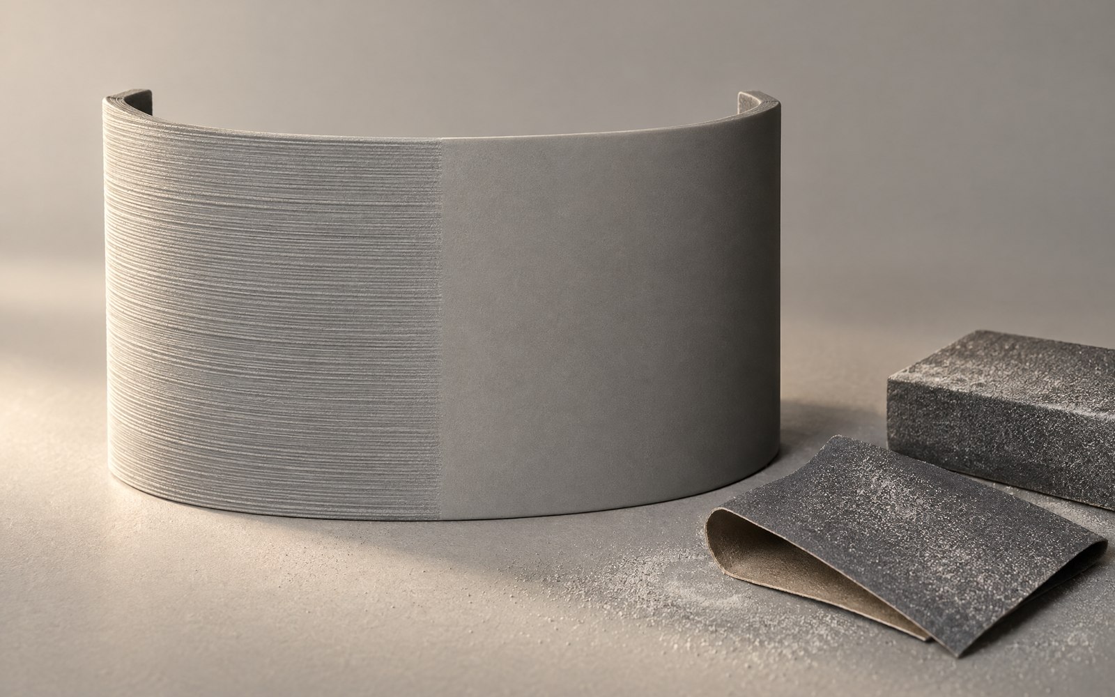 Sanded panel, layer lines removed, printed with FDM
