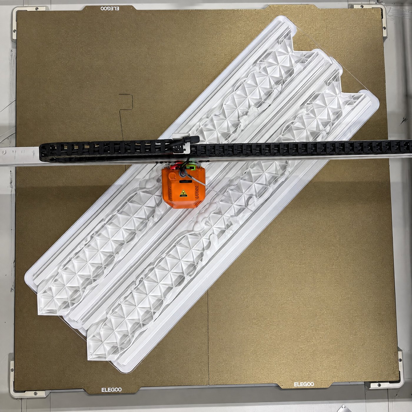 Ornate crown molding section printing on the bed