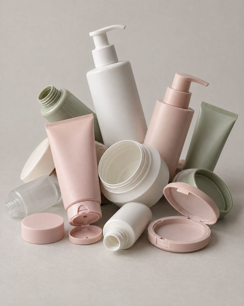 Empty cosmetic bottles, tubes and compacts