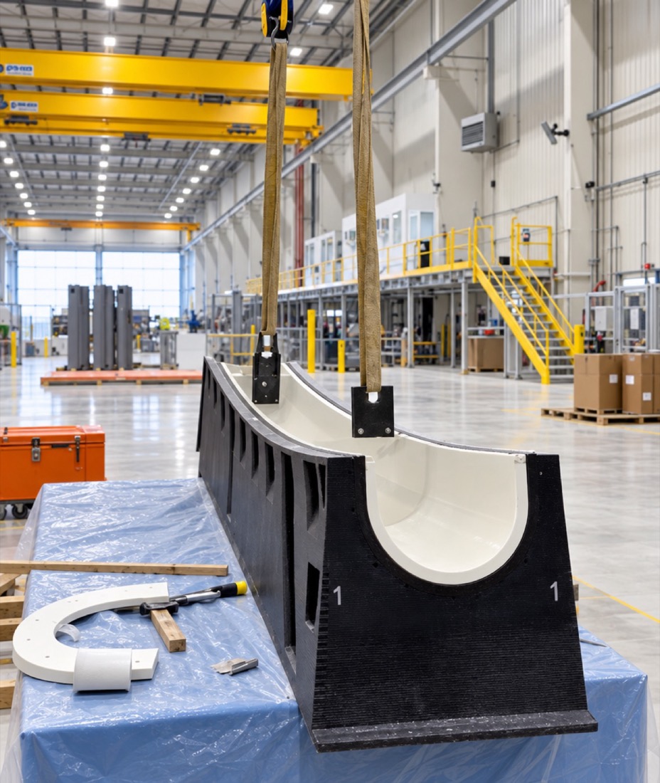Curved marine mold