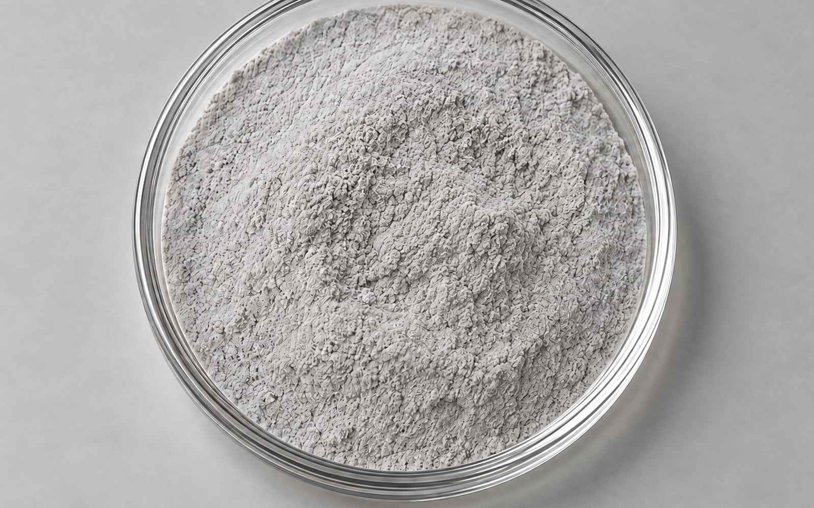 Close-up of TPU powder in a shallow round sample dish
