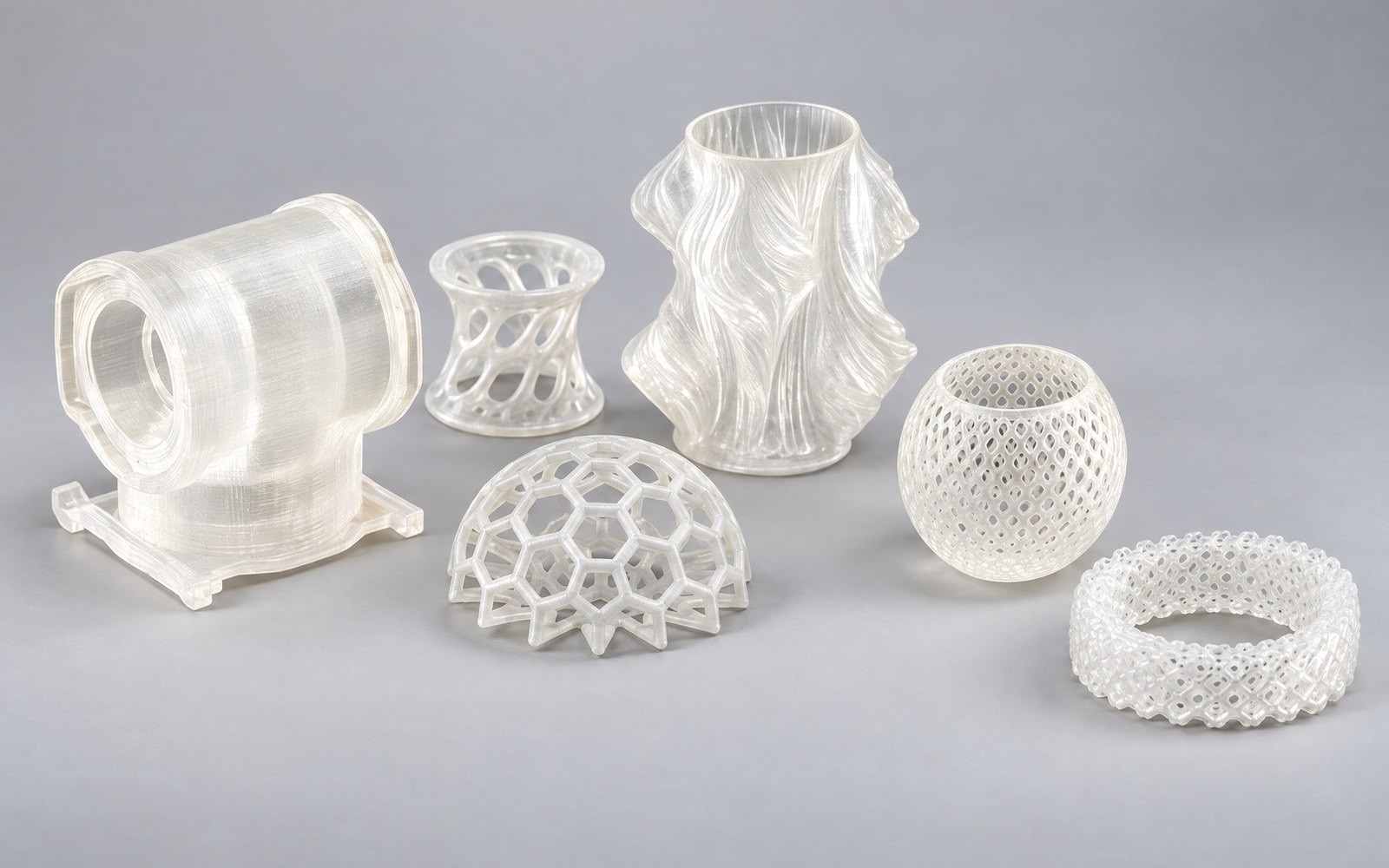 Group of clear and translucent resin parts