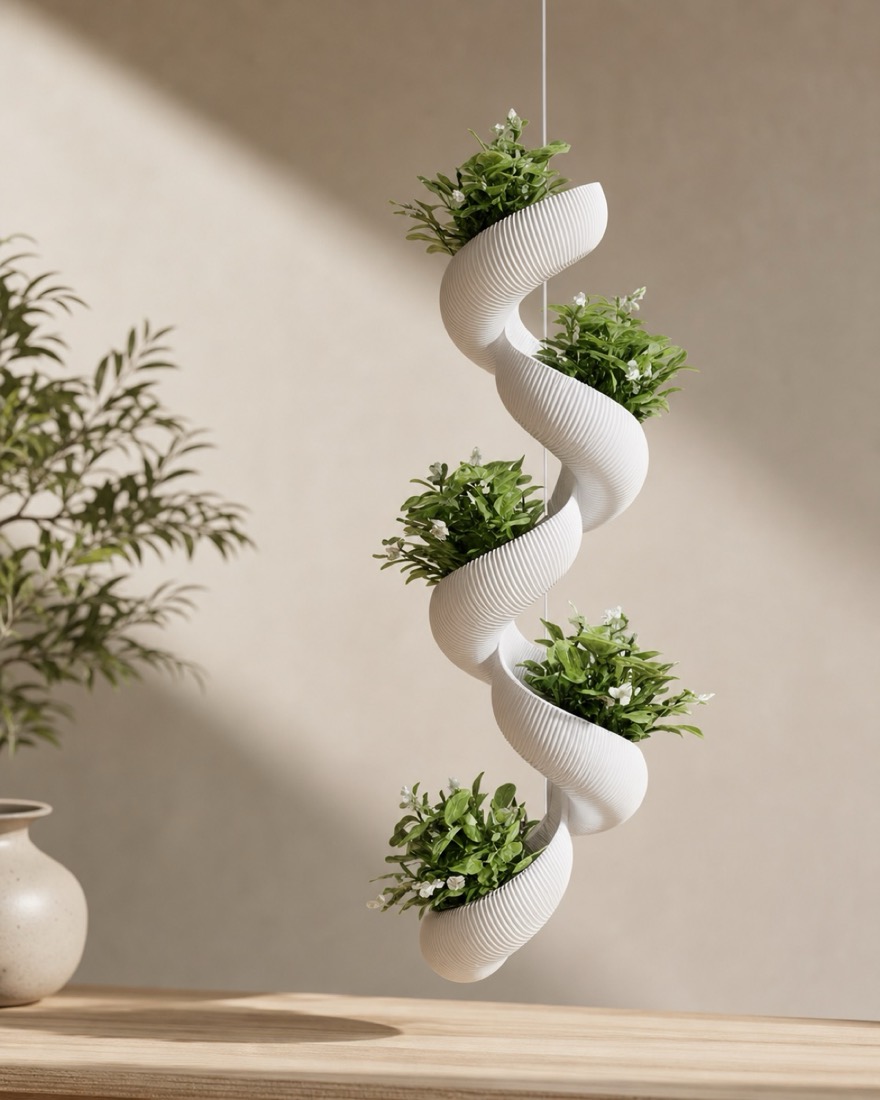 Spiral hanging planter
